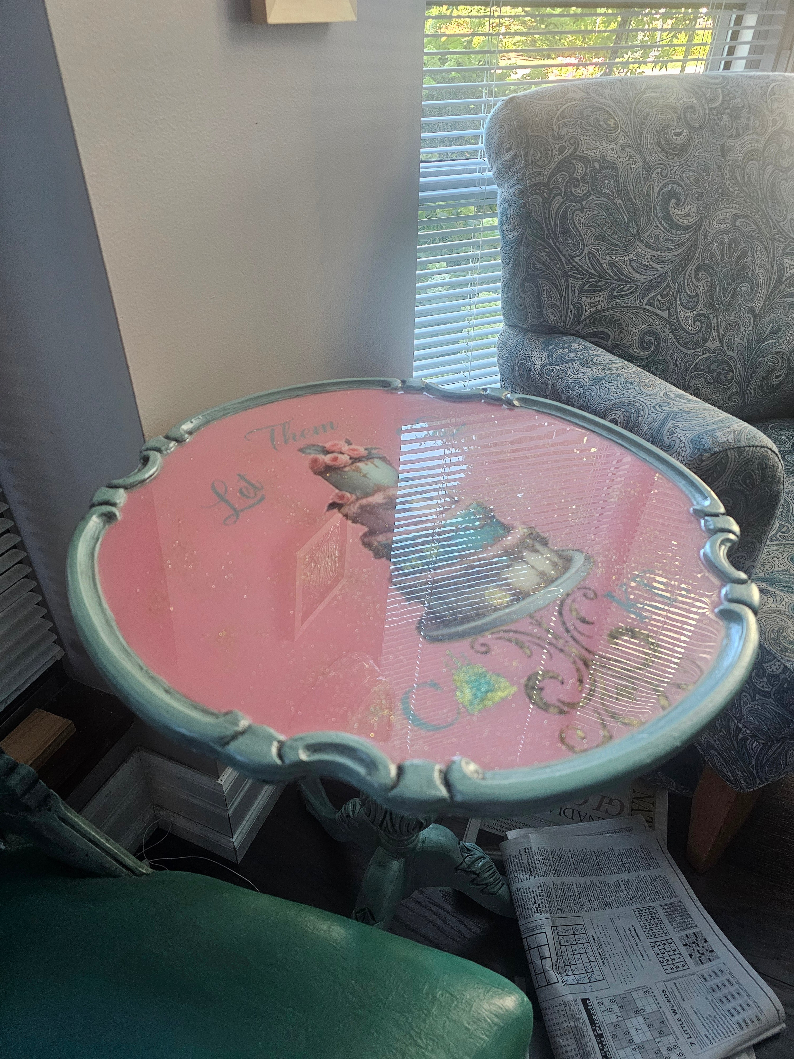 “Let Them Eat Cake” Hand-Painted Bistro Set
