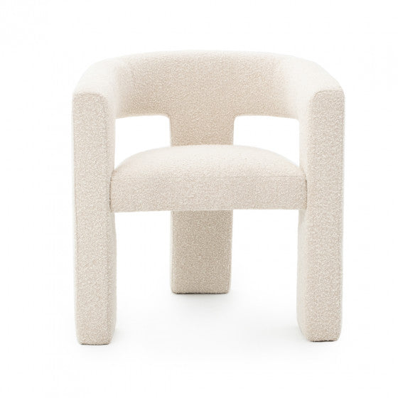 Stella white fabric accent chair (open box)