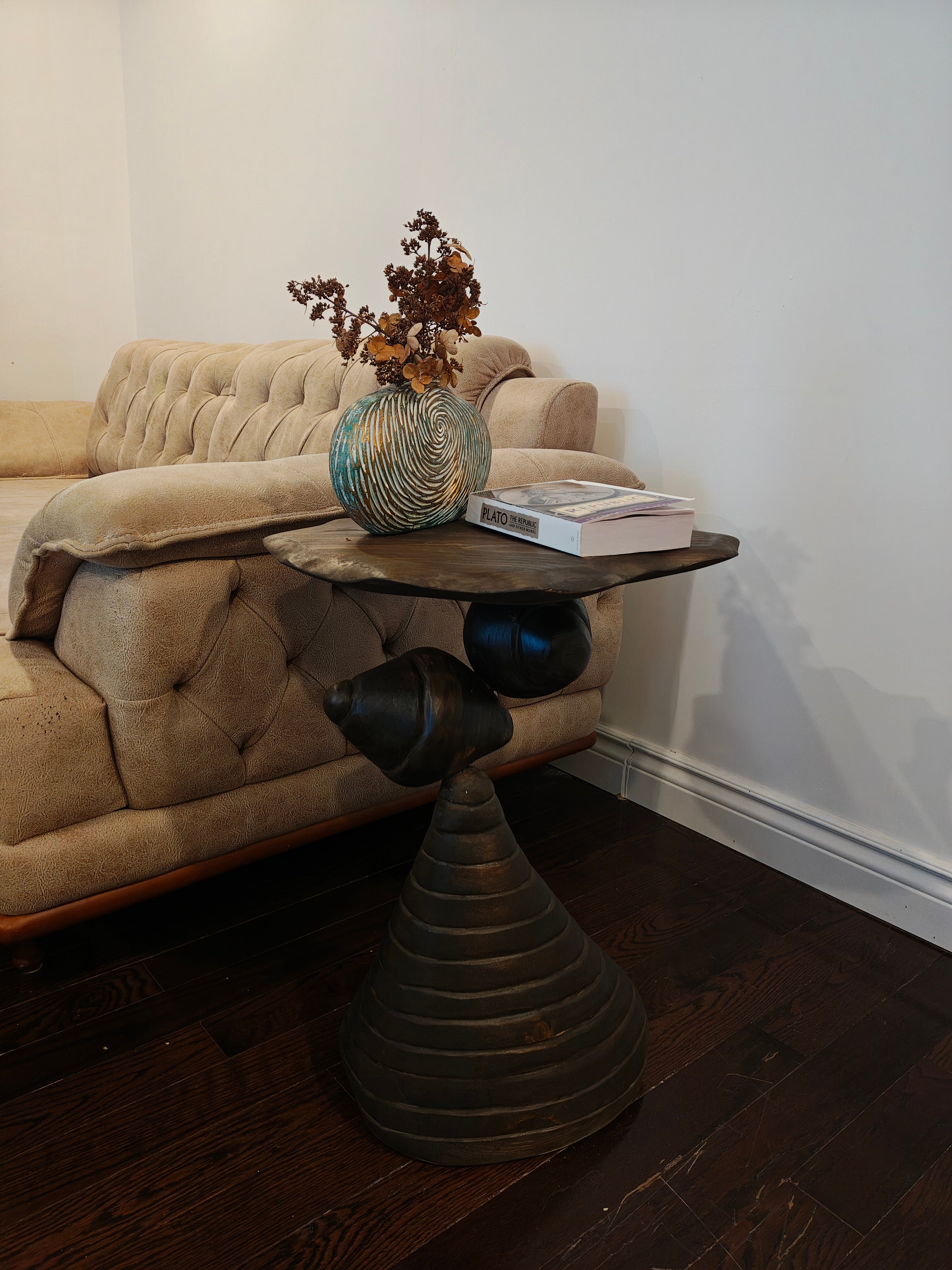 Handcrafted Sculptural Side Table