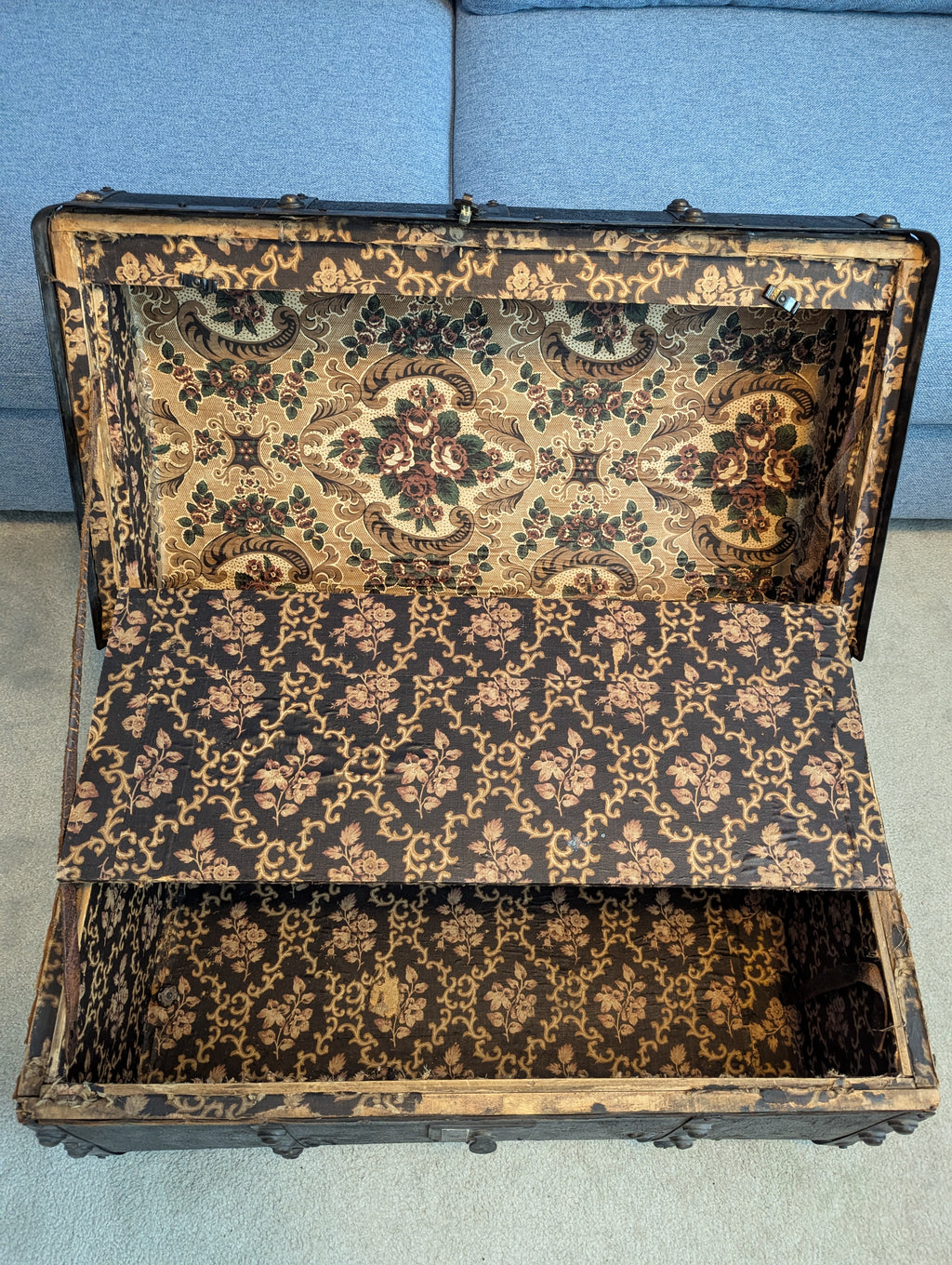 Antique leather trunk