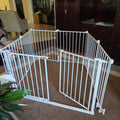 White Metal Adjustable Safety Gate / Pet Playpen Set