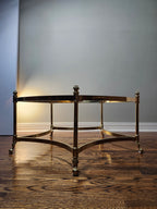 Magnificent rare Labarge solid brass & real marble coffee table
