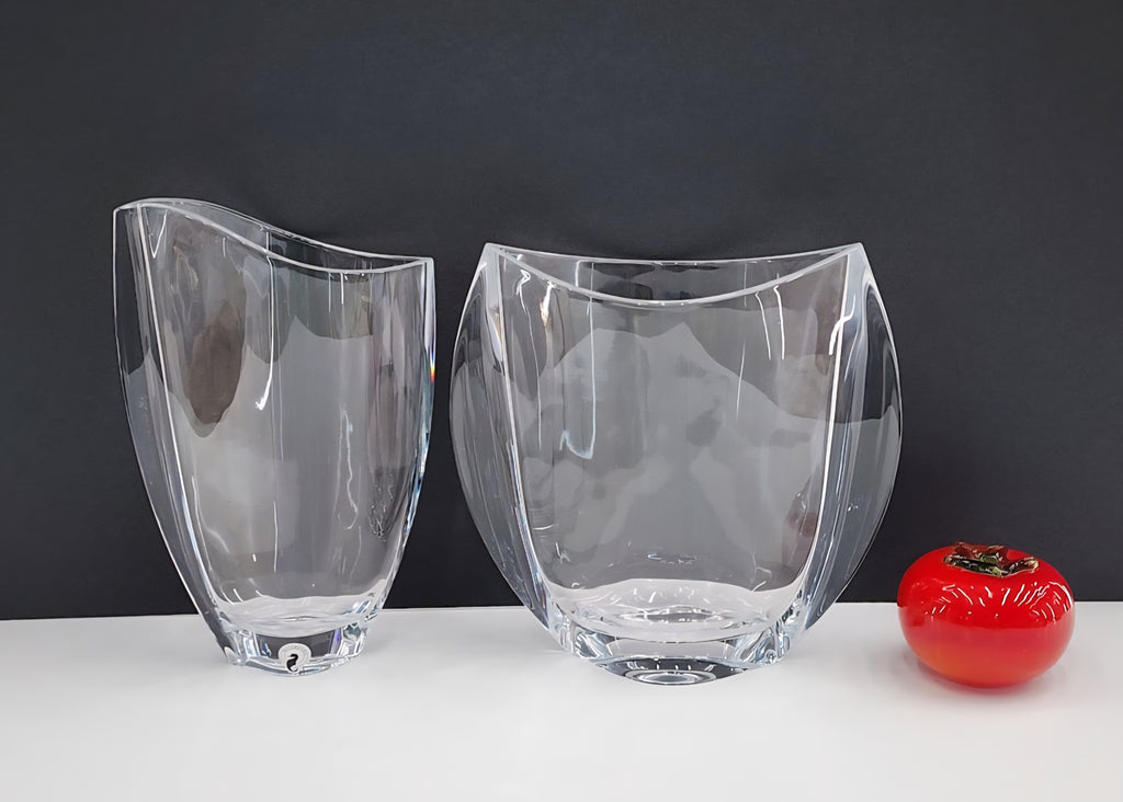Rare flat crystal vases (X2)