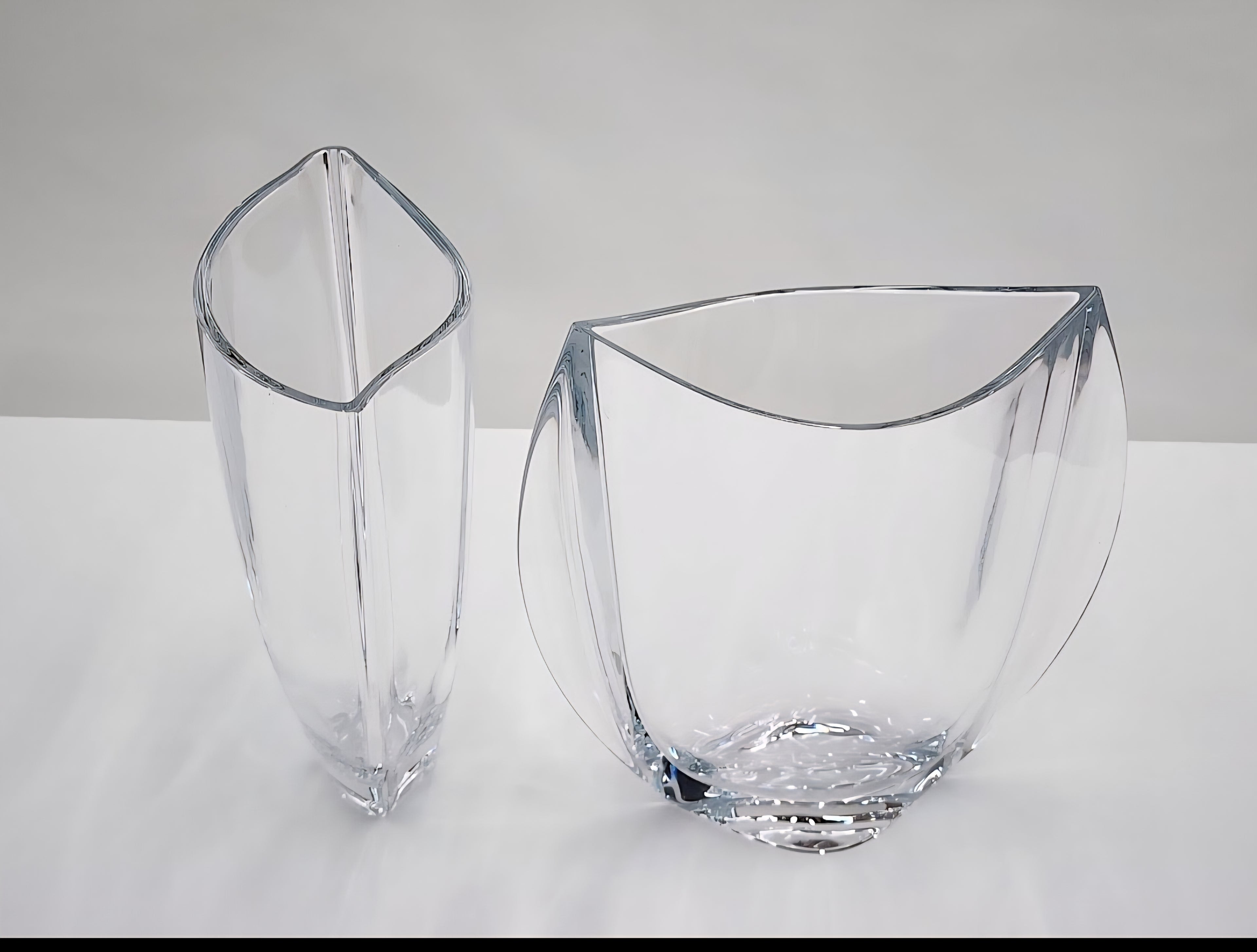 Rare flat crystal vases (X2)