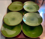 Mid-century modern glazed ceramic dinner plates (X10)