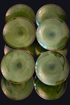 Mid-century modern glazed ceramic dinner plates (X10)