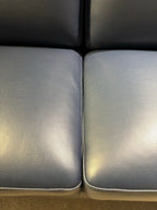 Ermilo dark blue Italian leather sofa (open box)