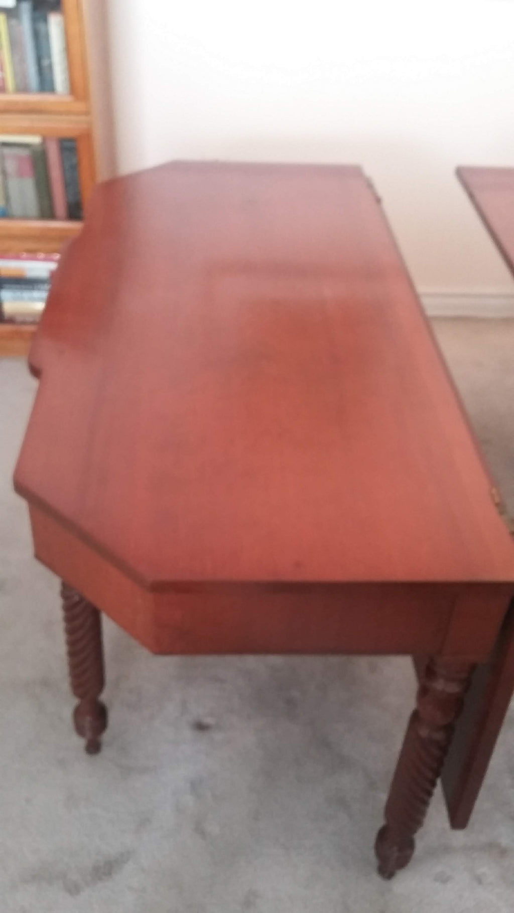 Pair of antique, solid cherry tables