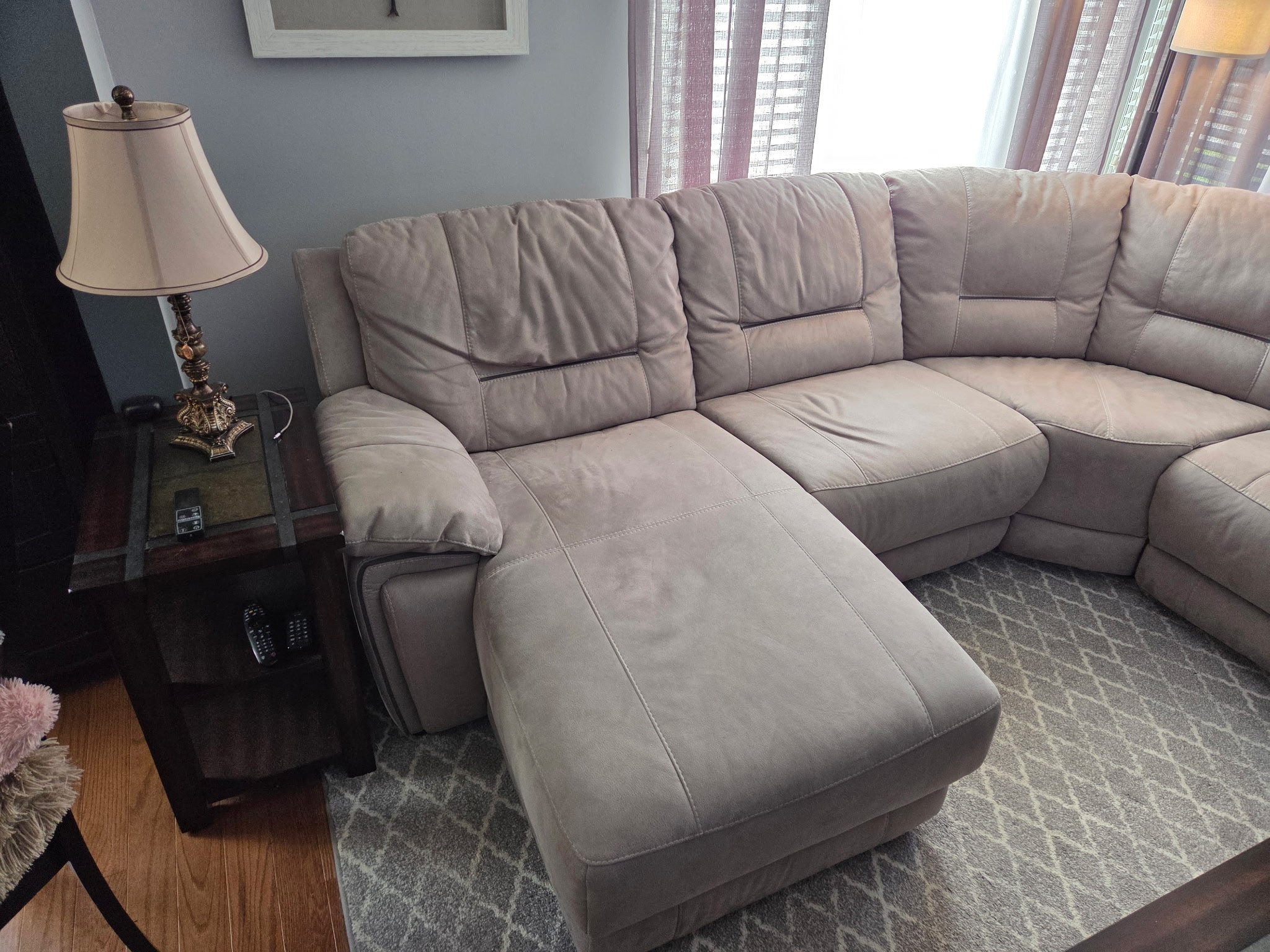 Brand new suede leather Sectional couch