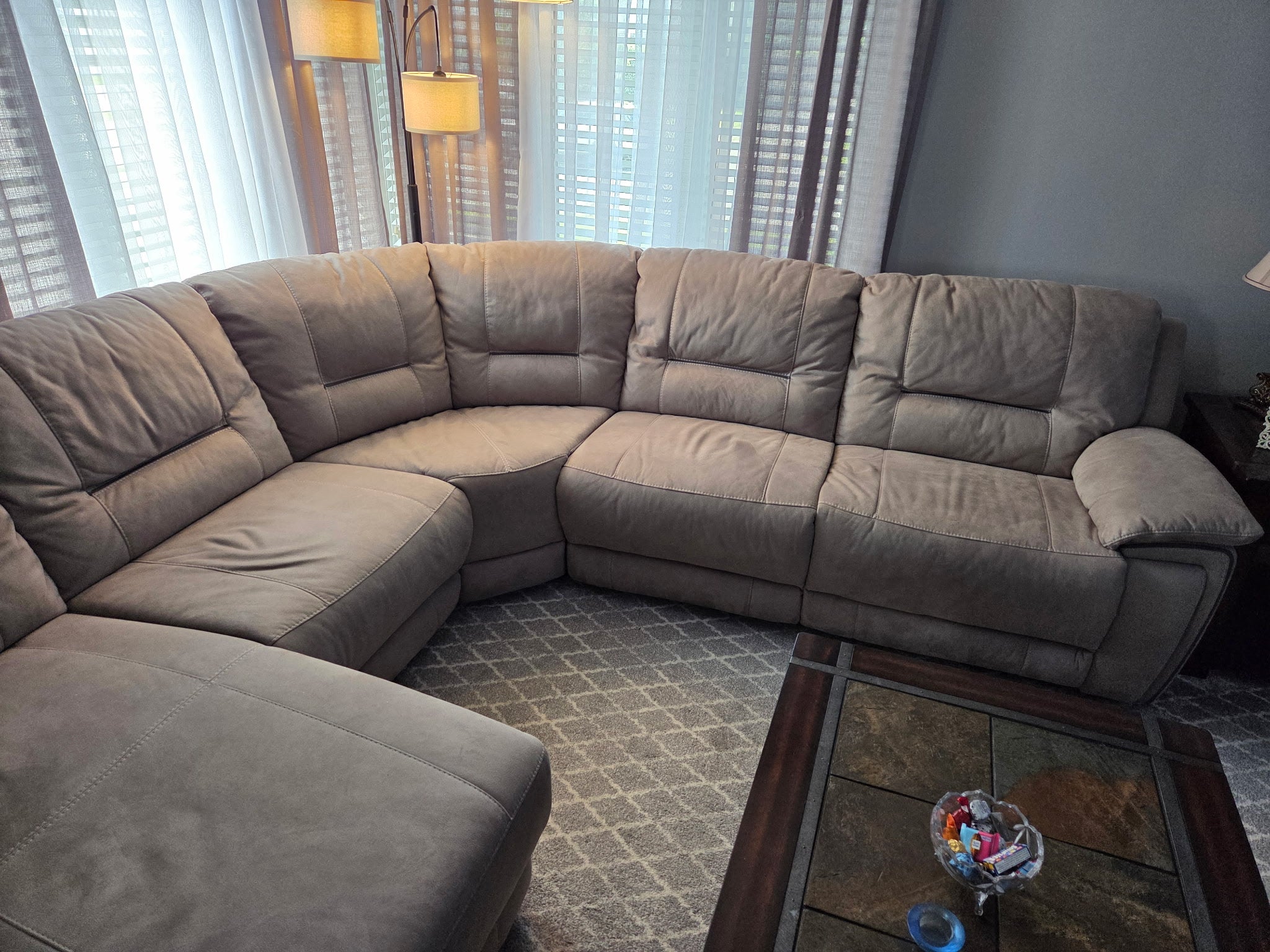 Brand new suede leather Sectional couch