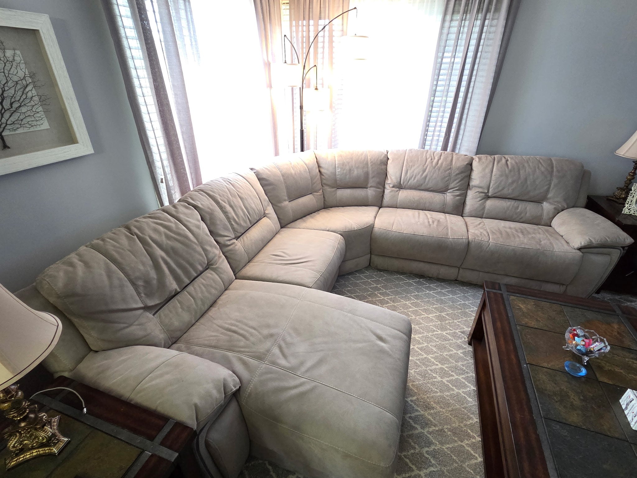 Brand new suede leather Sectional couch