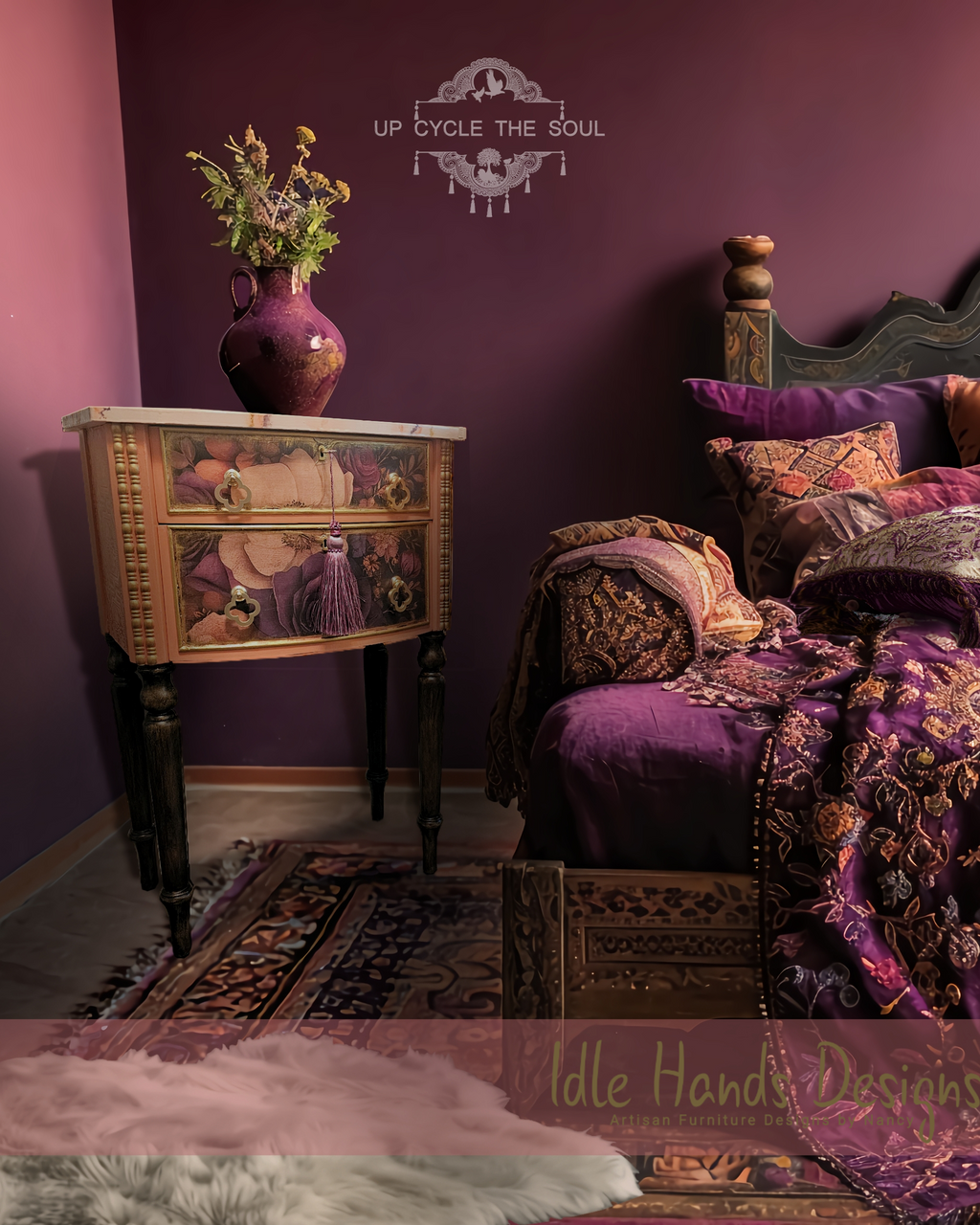“Peachy Keen” Pair of Bedside Tables