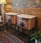 “Peachy Keen” Pair of Bedside Tables