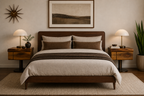 Handcrafted Solid Walnut Mid-Century Modern Nightstands | Custom Floating Pedestal Design | Pair