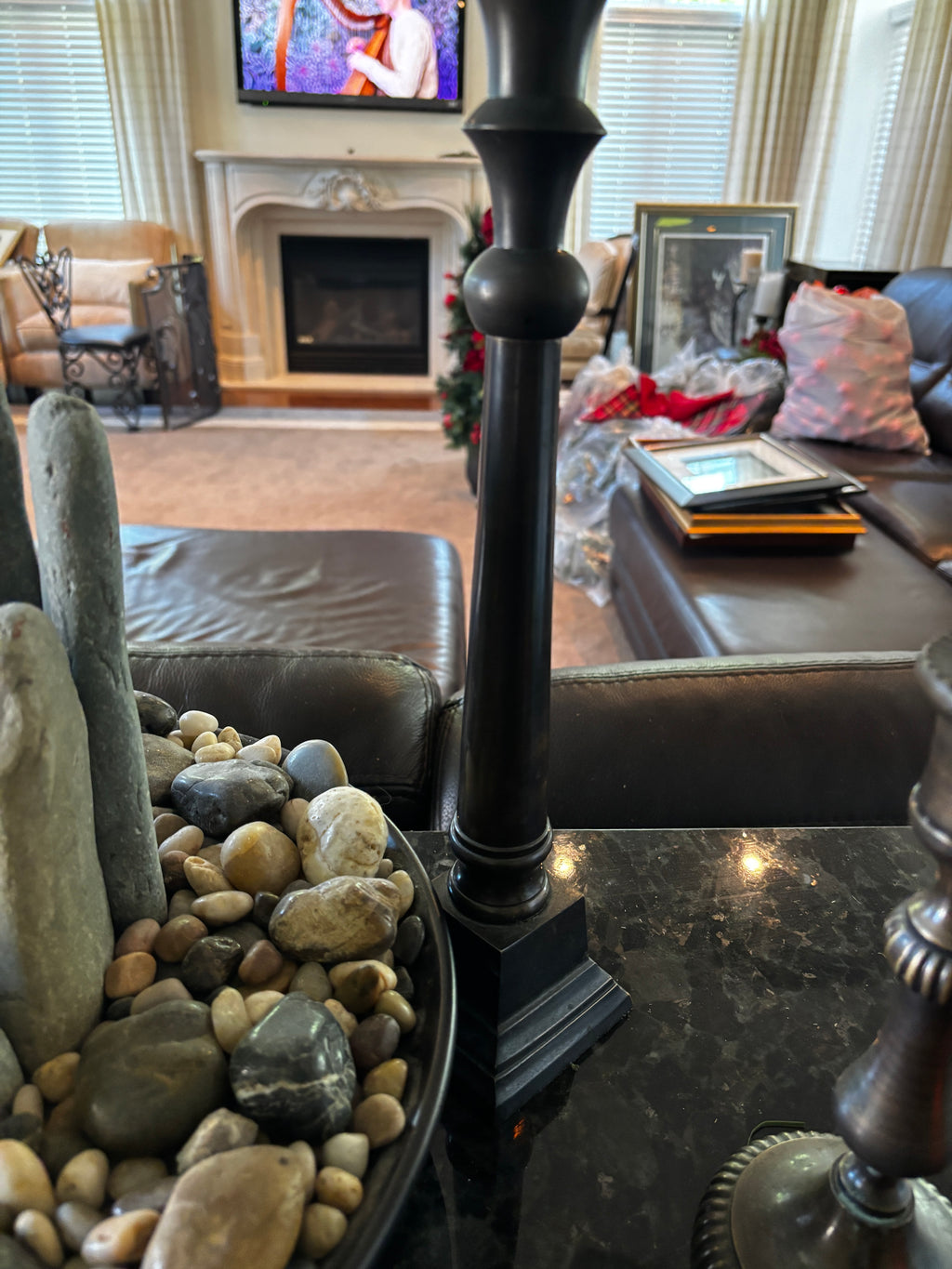 Large Decorative Stone & Driftwood Centerpiece Bowl & More
