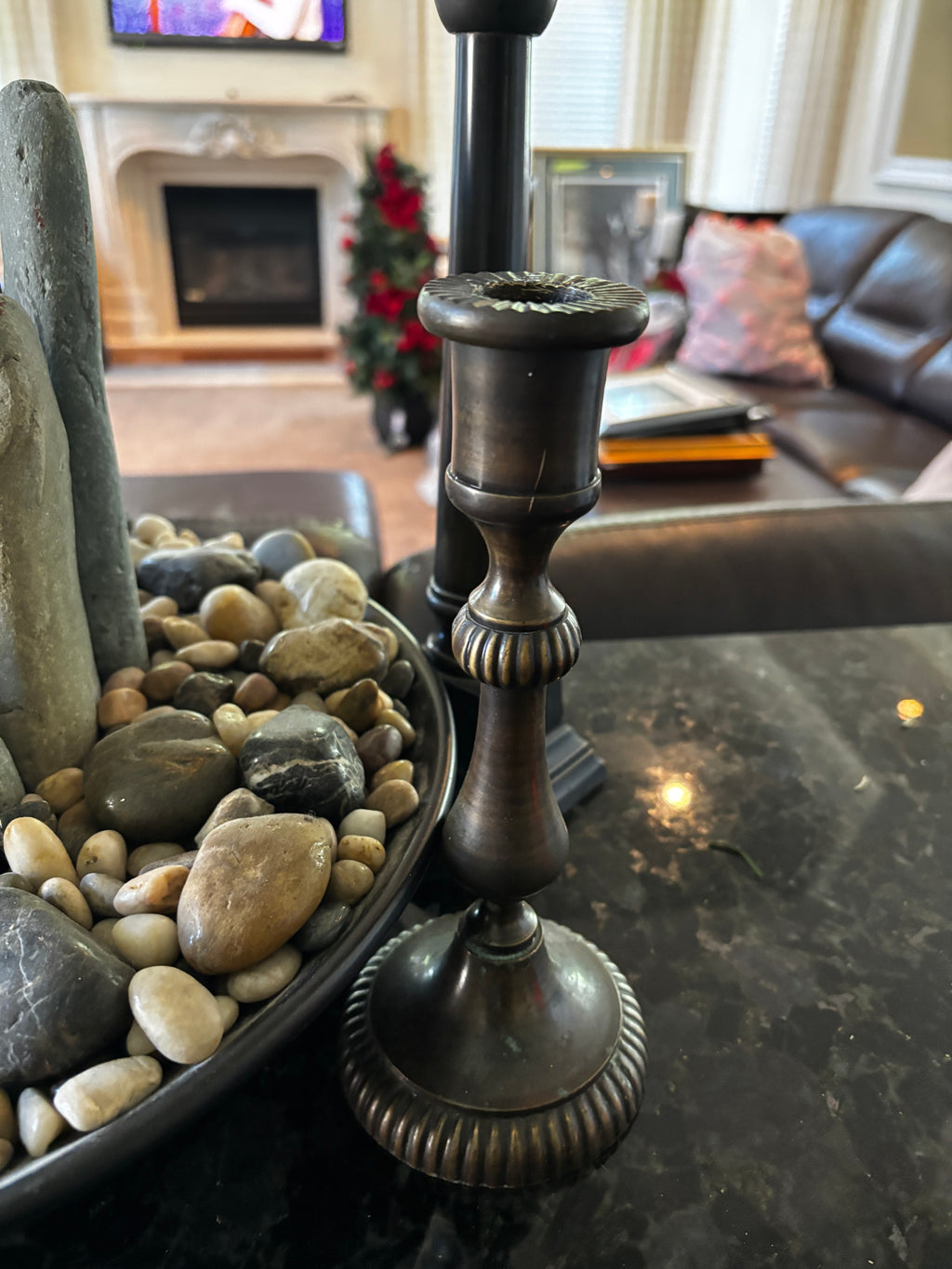 Large Decorative Stone & Driftwood Centerpiece Bowl & More
