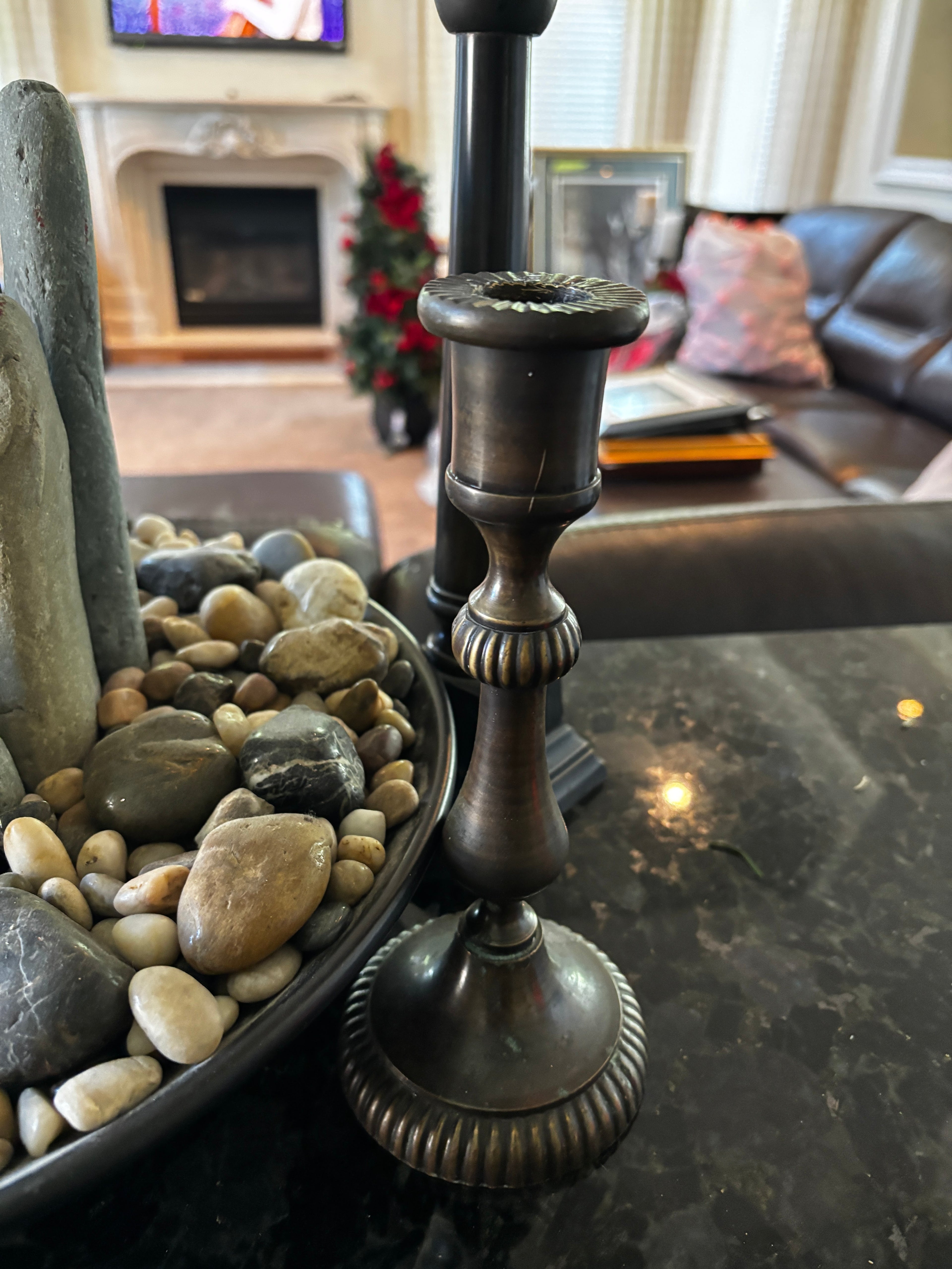 Large Decorative Stone & Driftwood Centerpiece Bowl & More