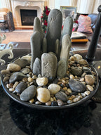 Large Decorative Stone & Driftwood Centerpiece Bowl & More