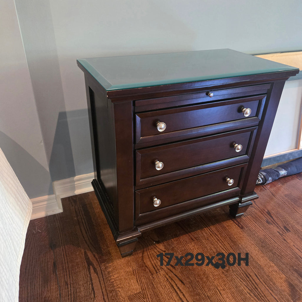 High-End Traditional 3-Drawer Nightstands / Bedside Tables - Pair