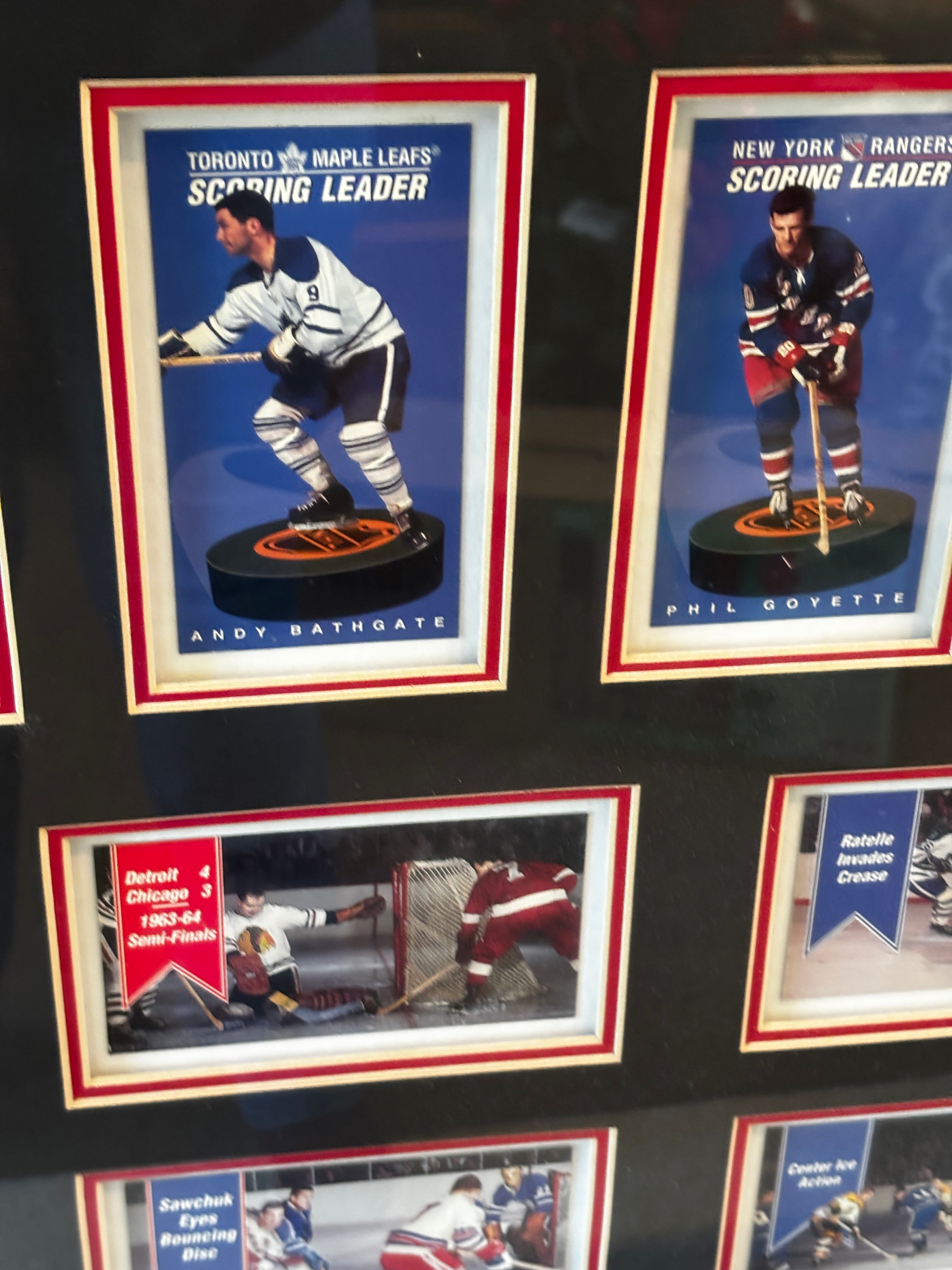 Autographed Framed Vintage Hockey Card Display – "1964 A Year to Remember" (Richard, Hull, Bucyk, Harris)