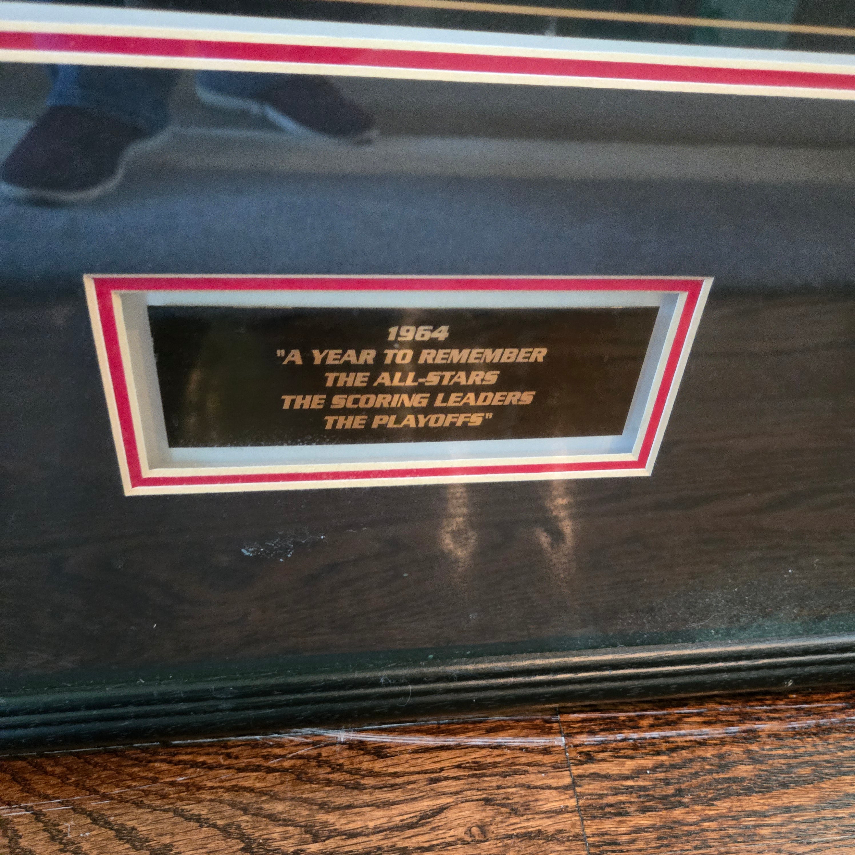 Autographed Framed Vintage Hockey Card Display – "1964 A Year to Remember" (Richard, Hull, Bucyk, Harris)