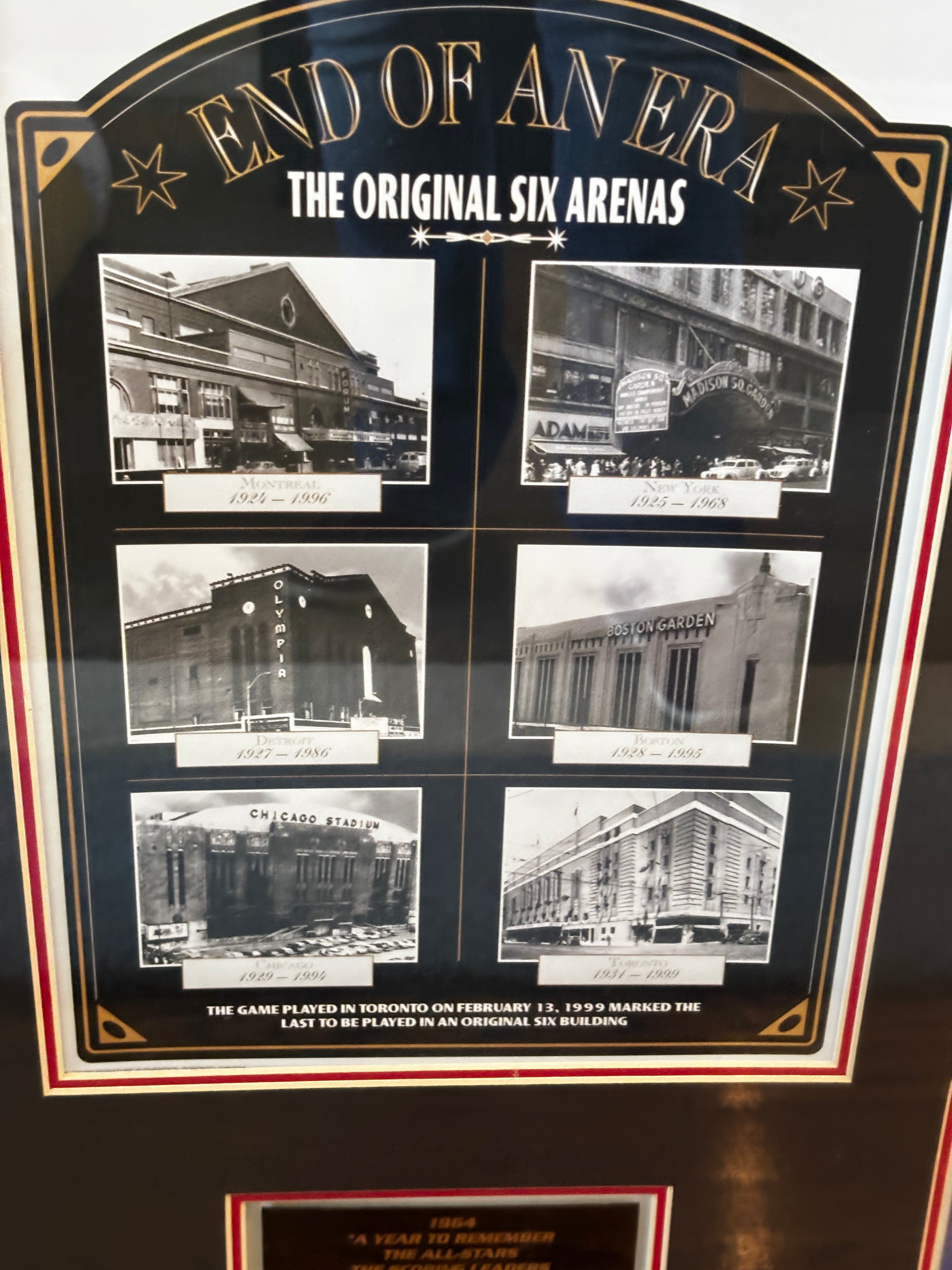 Autographed Framed Vintage Hockey Card Display – "1964 A Year to Remember" (Richard, Hull, Bucyk, Harris)
