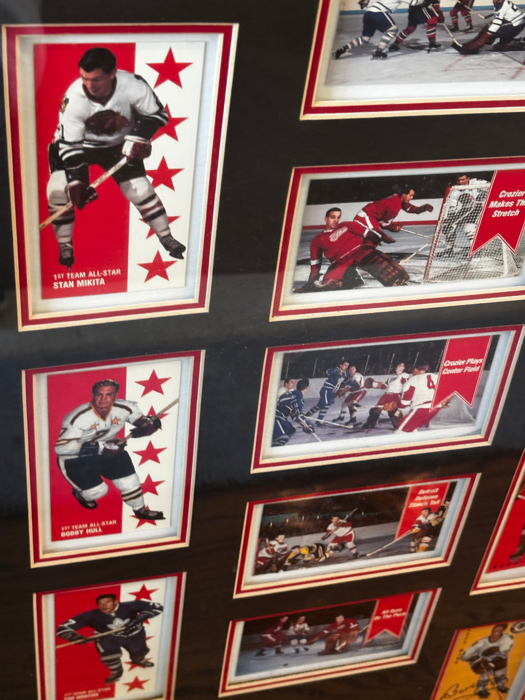 Autographed Framed Vintage Hockey Card Display – "1964 A Year to Remember" (Richard, Hull, Bucyk, Harris)