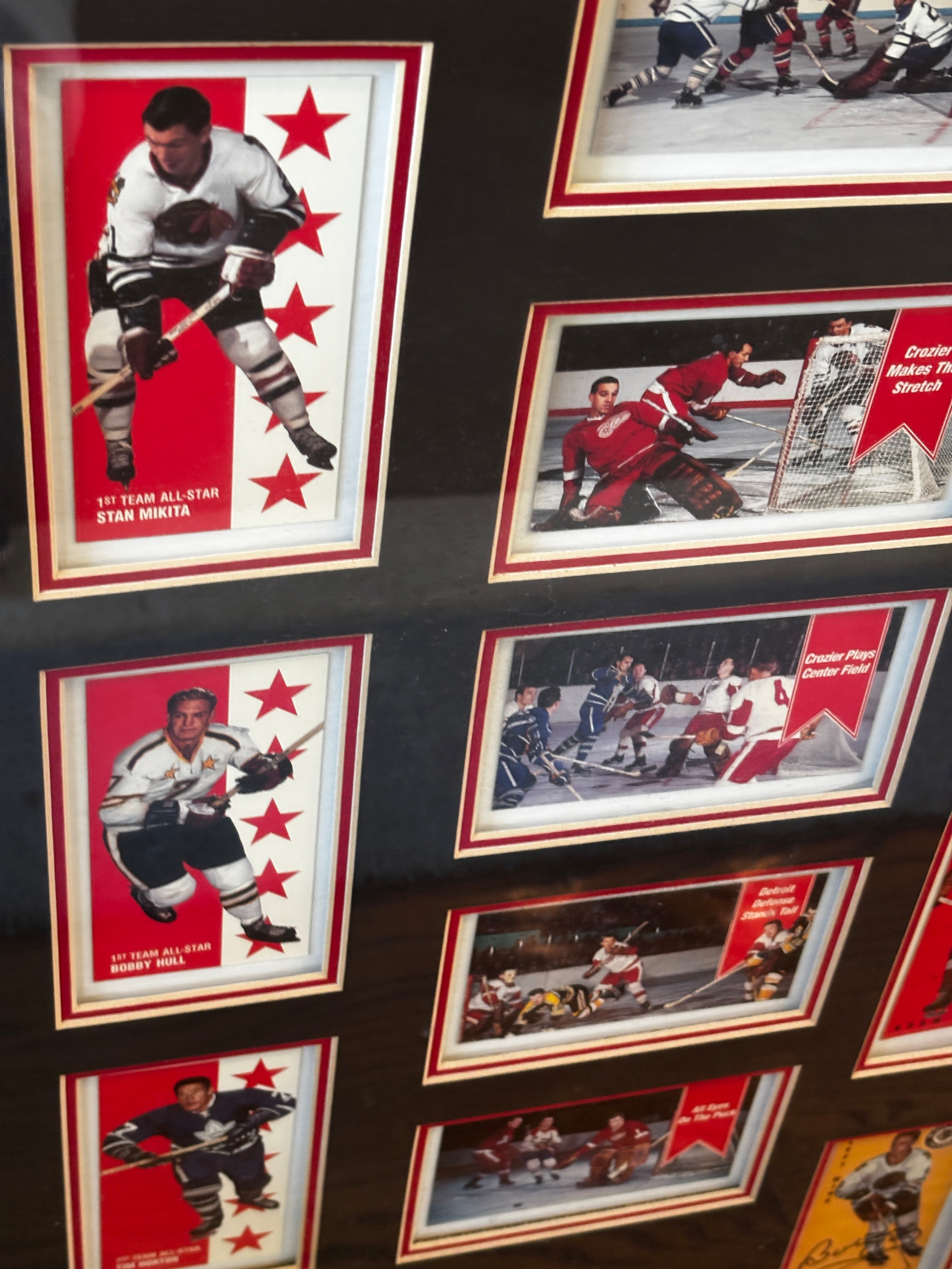 Autographed Framed Vintage Hockey Card Display – "1964 A Year to Remember" (Richard, Hull, Bucyk, Harris)