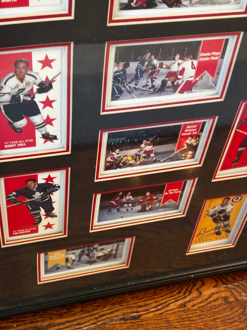 Autographed Framed Vintage Hockey Card Display – "1964 A Year to Remember" (Richard, Hull, Bucyk, Harris)