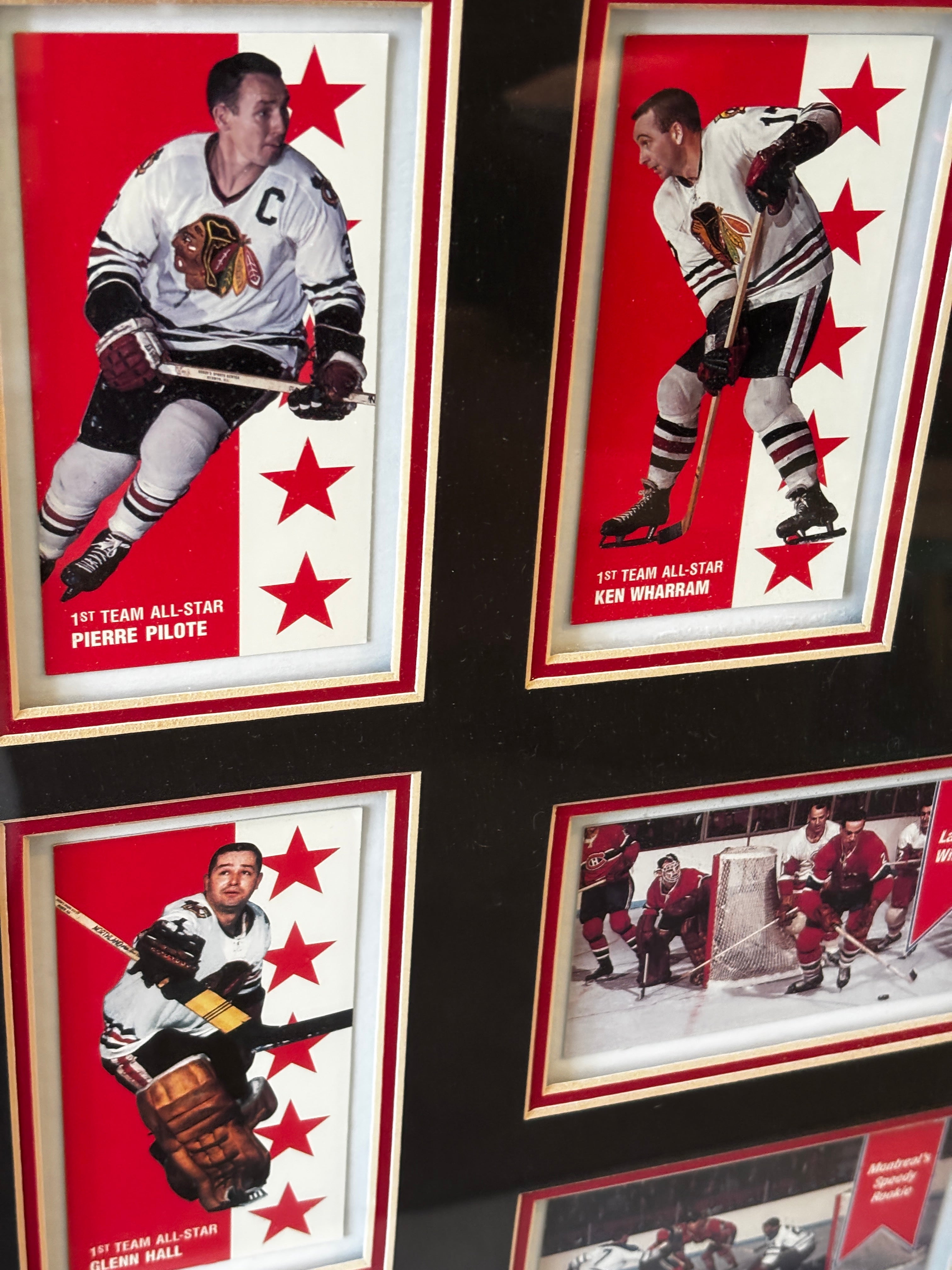 Autographed Framed Vintage Hockey Card Display – "1964 A Year to Remember" (Richard, Hull, Bucyk, Harris)