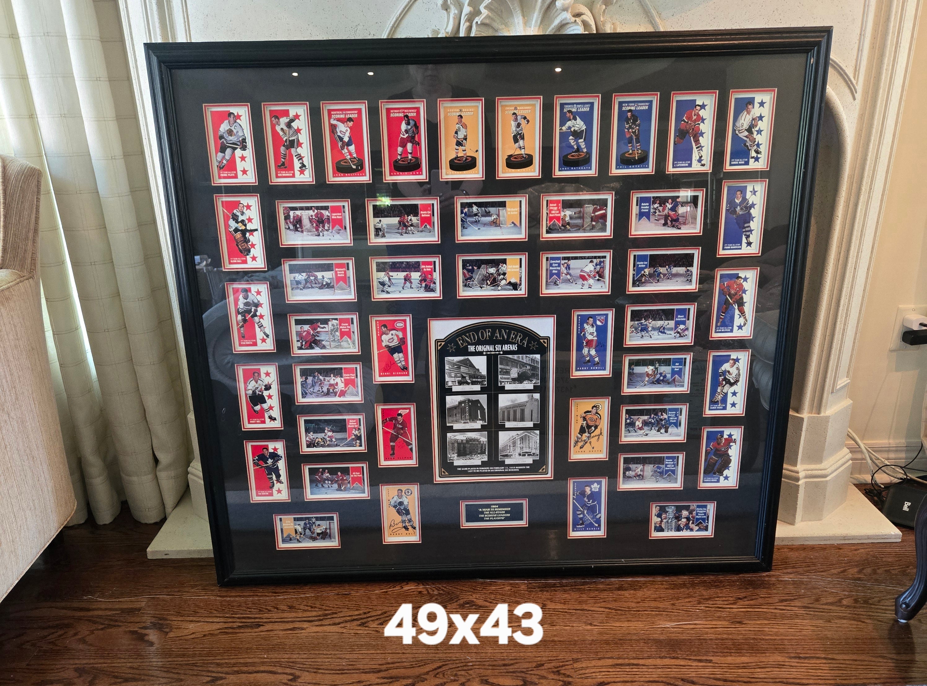 Autographed Framed Vintage Hockey Card Display – "1964 A Year to Remember" (Richard, Hull, Bucyk, Harris)