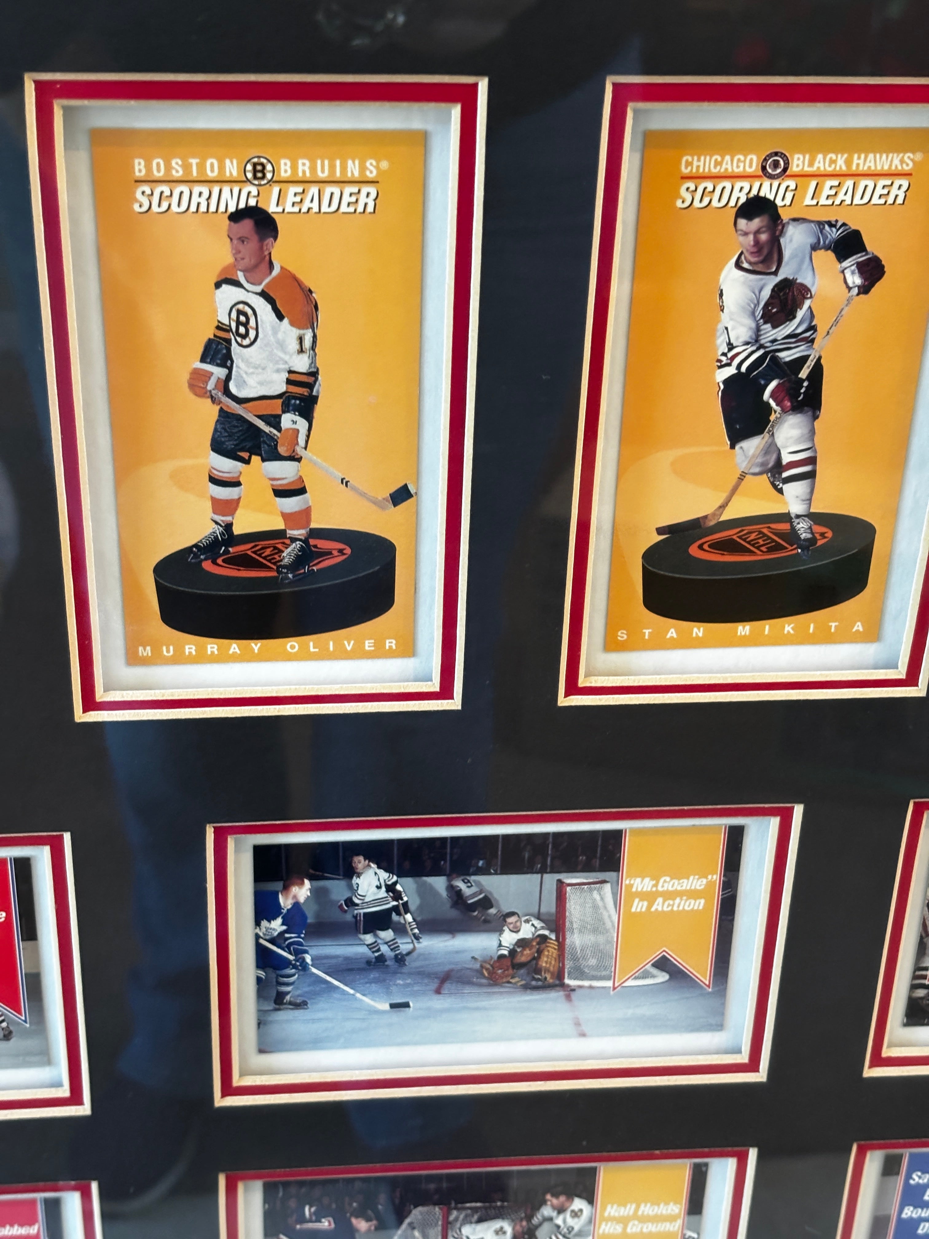 Autographed Framed Vintage Hockey Card Display – "1964 A Year to Remember" (Richard, Hull, Bucyk, Harris)