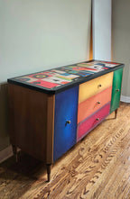 Mid-century modern unique Cubism inspired dresser