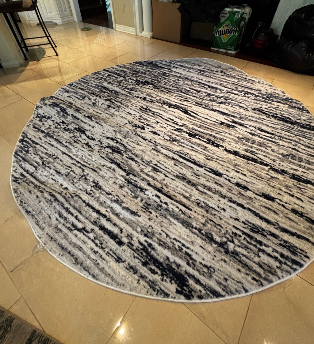 Safavieh Abstract Distressed Round Area Rug - Blue / Grey / Charcoal