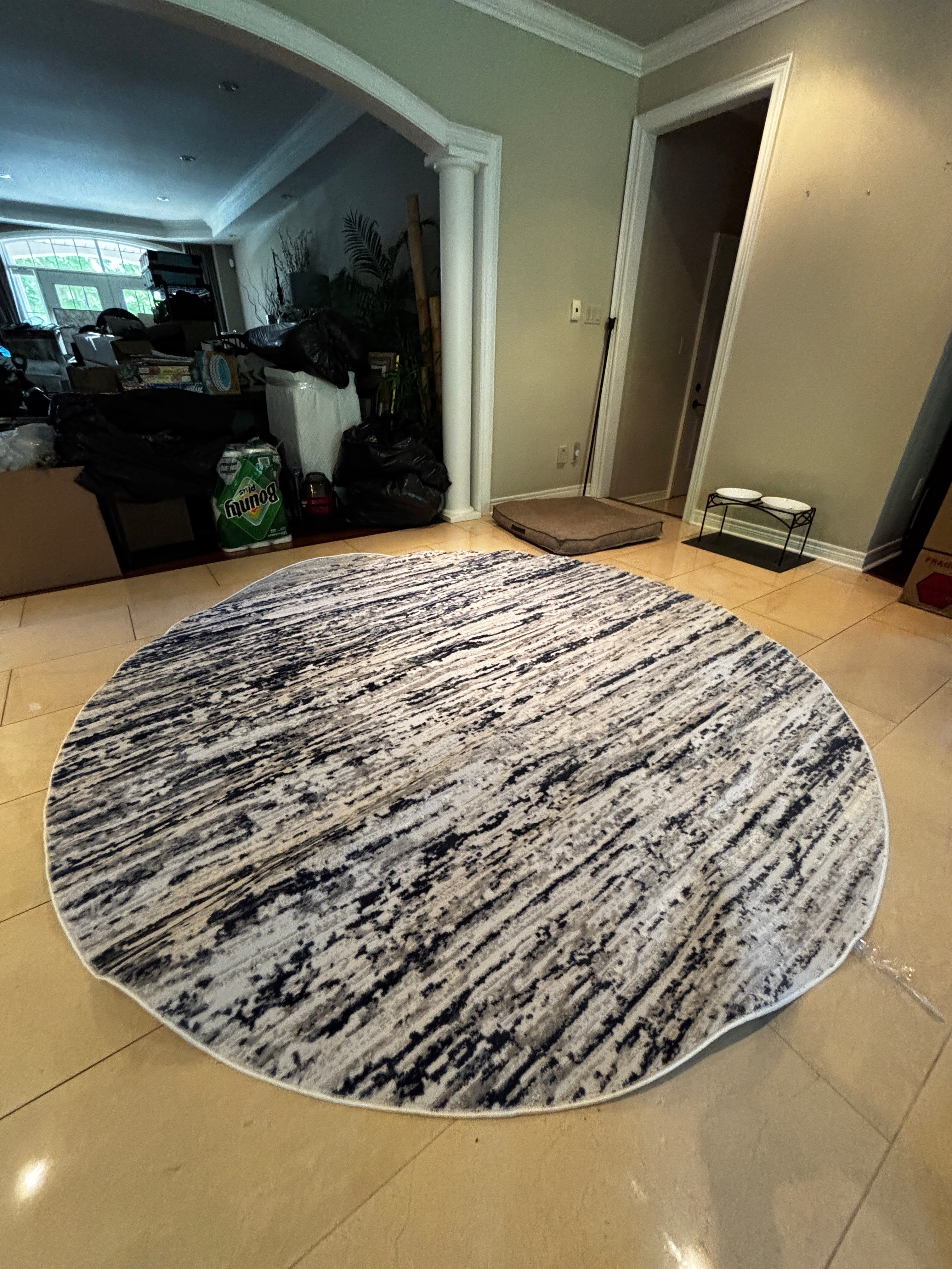 Safavieh Abstract Distressed Round Area Rug - Blue / Grey / Charcoal