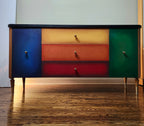 Mid-century modern unique Cubism inspired dresser