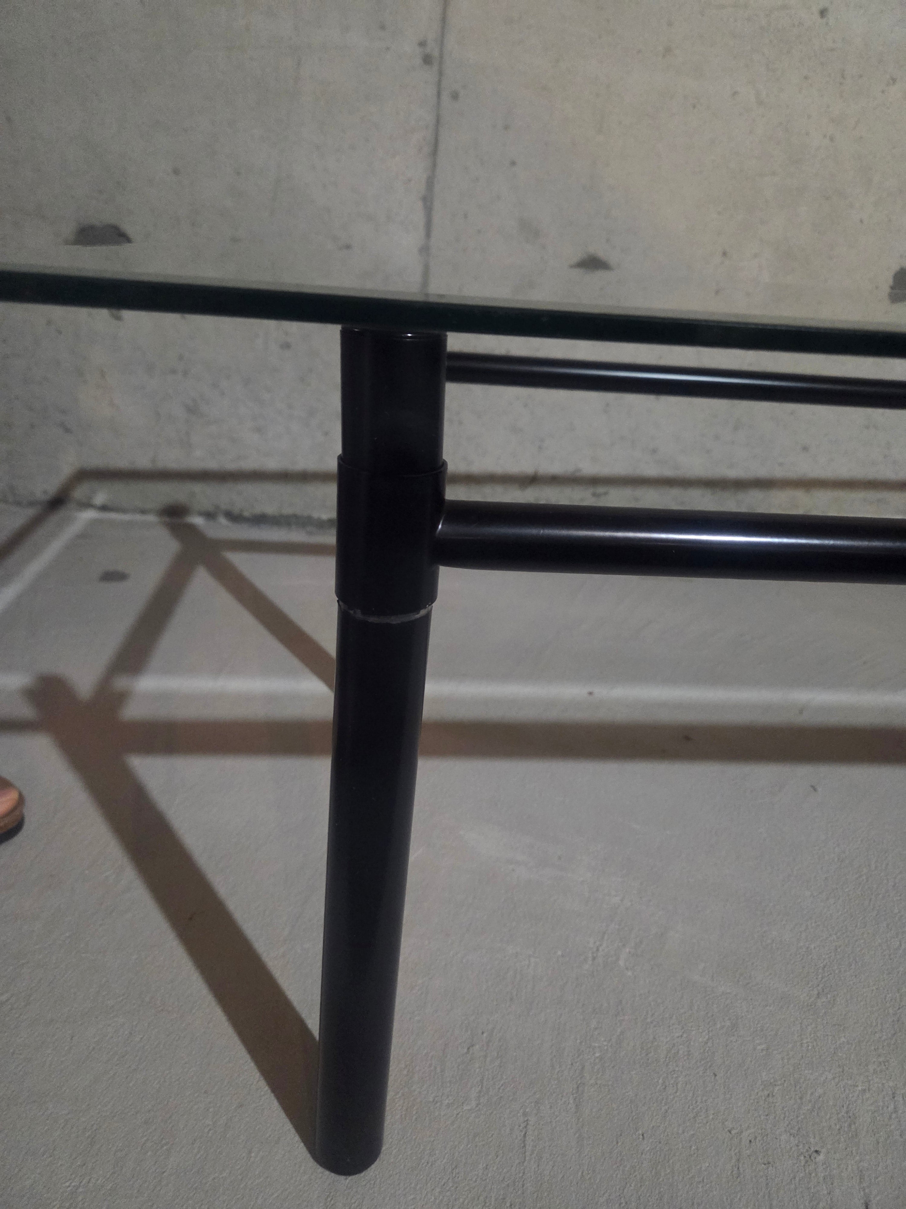 Vintage 1980s Postmodern Glass Coffee Table