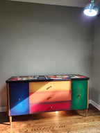 Mid-century modern unique Cubism inspired dresser