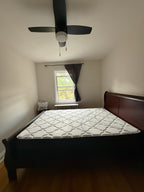 Wooden Queen bed frame and mattress