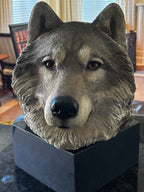 Sandicast Wolf Head Sculpture by Sandy Bruce