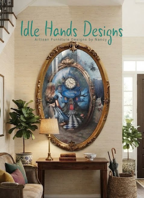 Distressed Alice In Wonderland Mirror