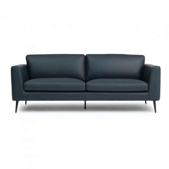Ermilo dark blue Italian leather sofa (open box)
