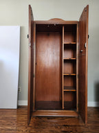 Art deco walnut two tone armoire