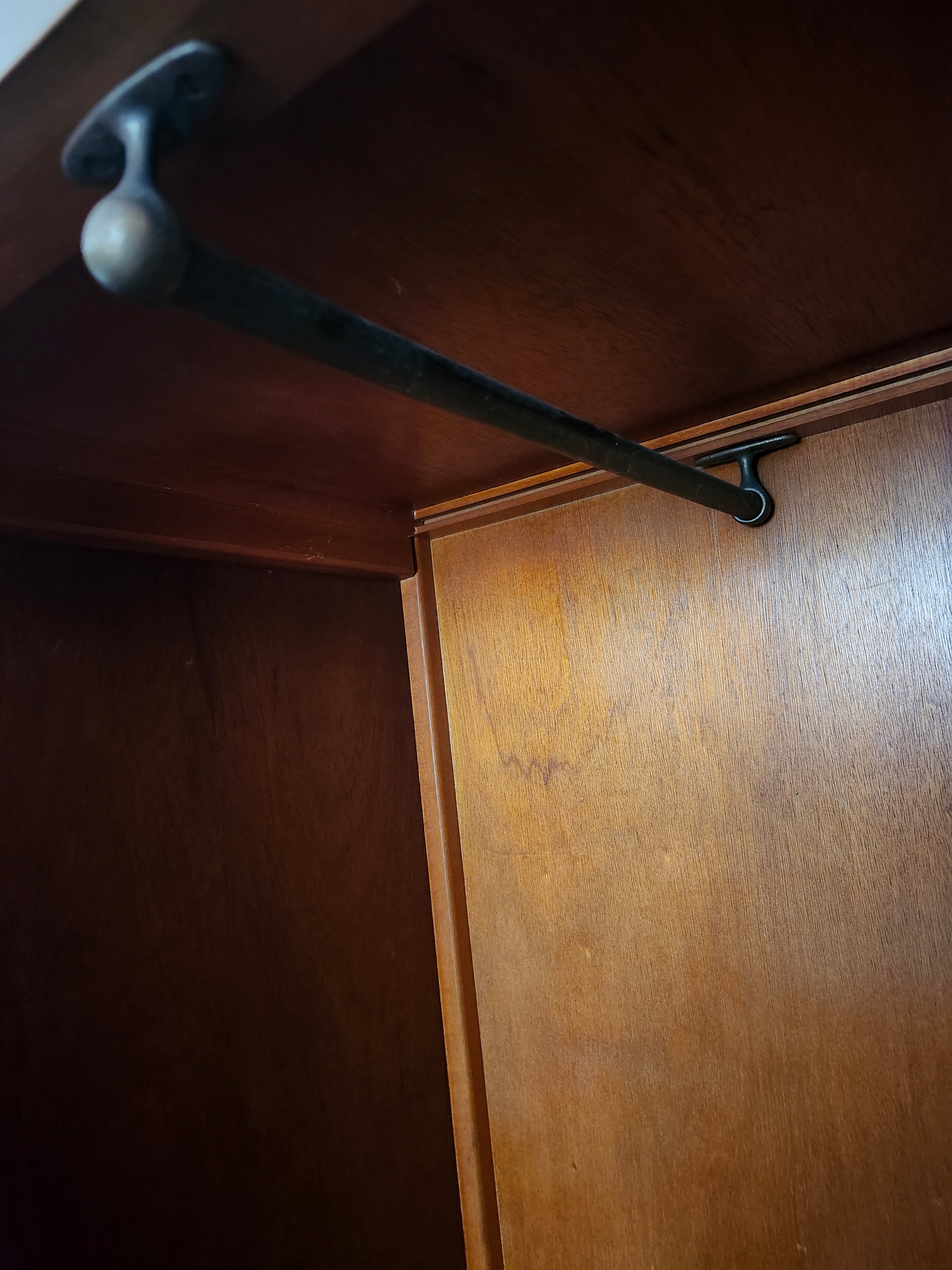 Art deco walnut two tone armoire