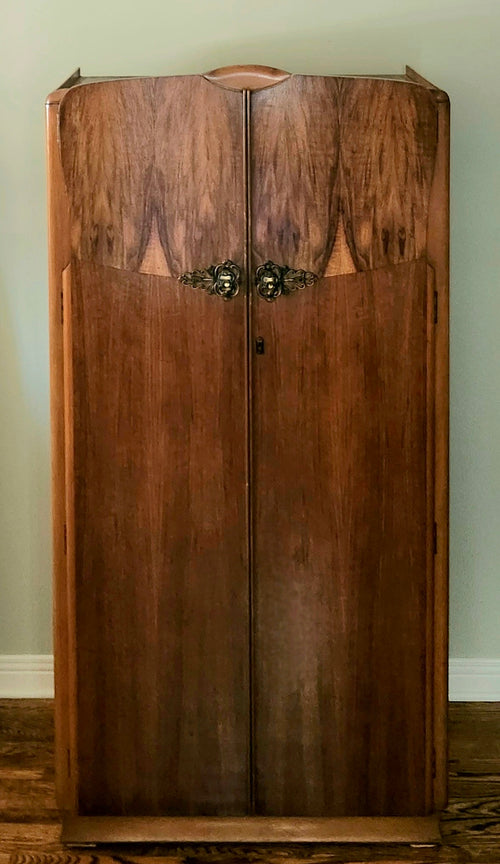 Art Deco Two-Tone Walnut Armoire
