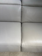 Warley beige leather reclining sectional sofa (open box)
