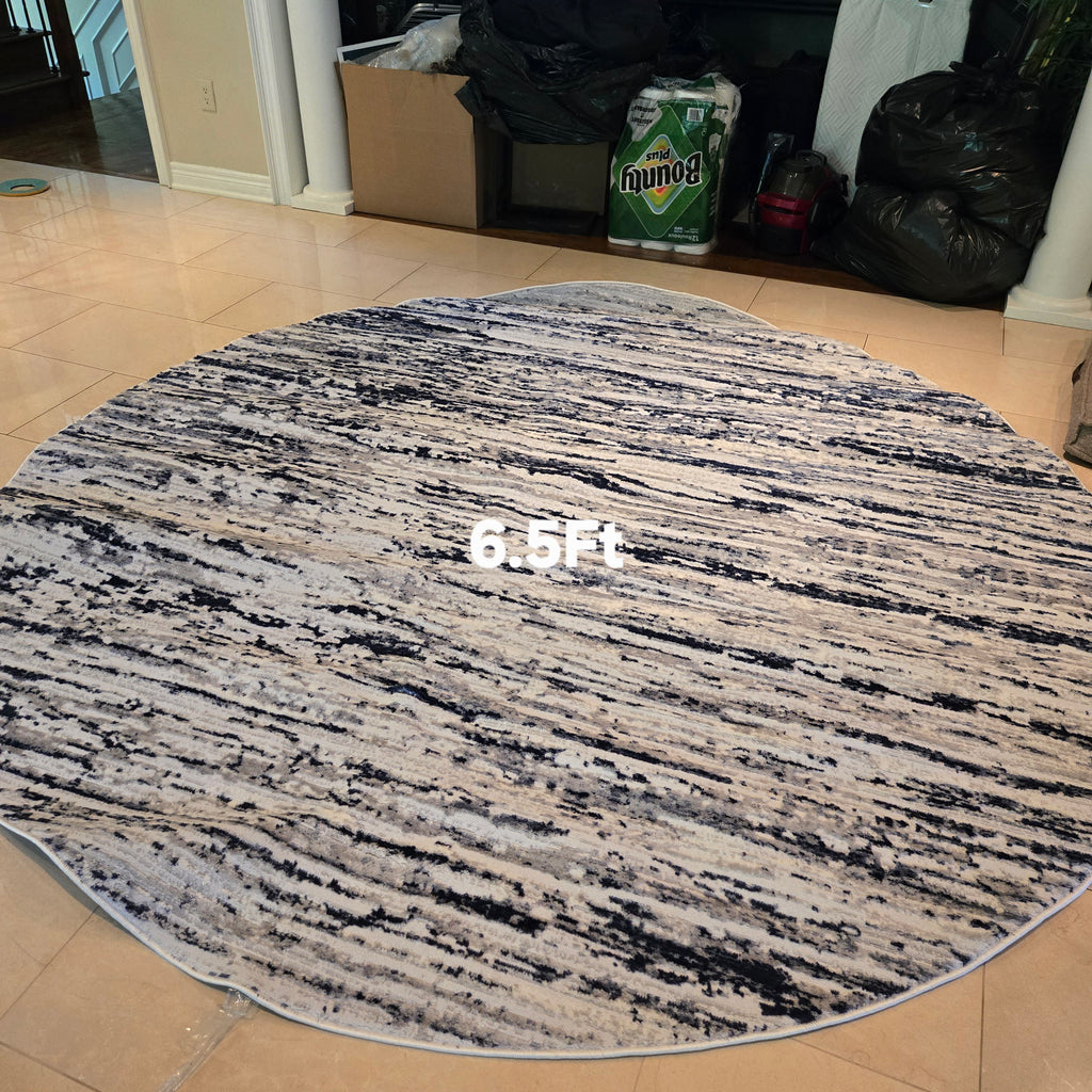 Safavieh Abstract Distressed Round Area Rug - Blue / Grey / Charcoal