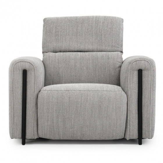 Wilnoir light grey fabric reclining accent chair (open box)