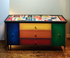 Mid-century modern unique Cubism inspired dresser