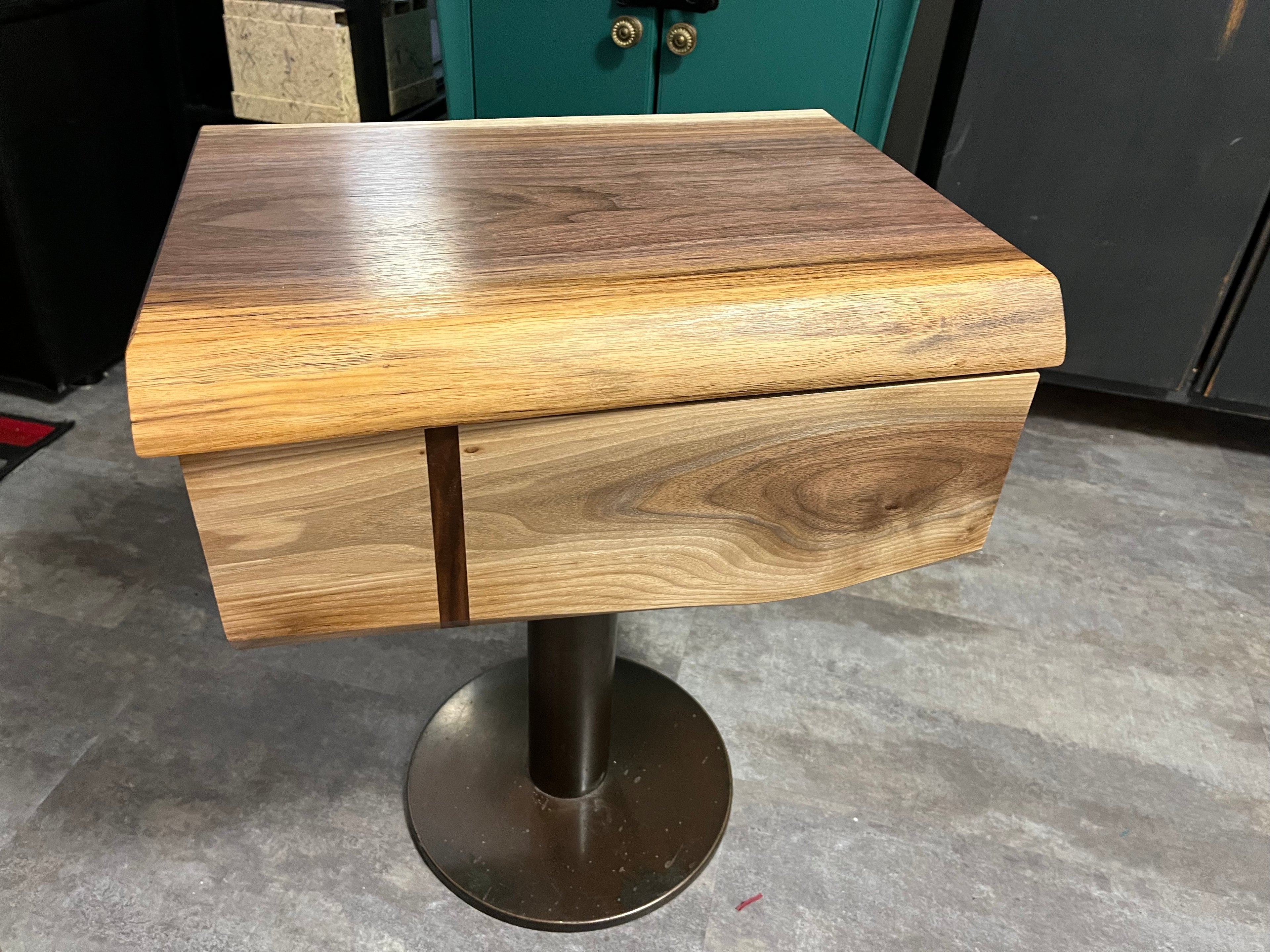 Handcrafted Solid Walnut Mid-Century Modern Nightstands | Custom Floating Pedestal Design | Pair